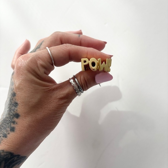 Noir NYC X DC Comics POW gold plated ring - Picture 2 of 3
